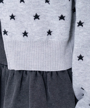 総柄ジャガードニットZIPパーカー