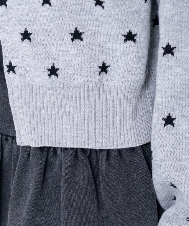 総柄ジャガードニットZIPパーカー