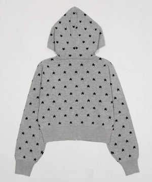 総柄ジャガードニットZIPパーカー