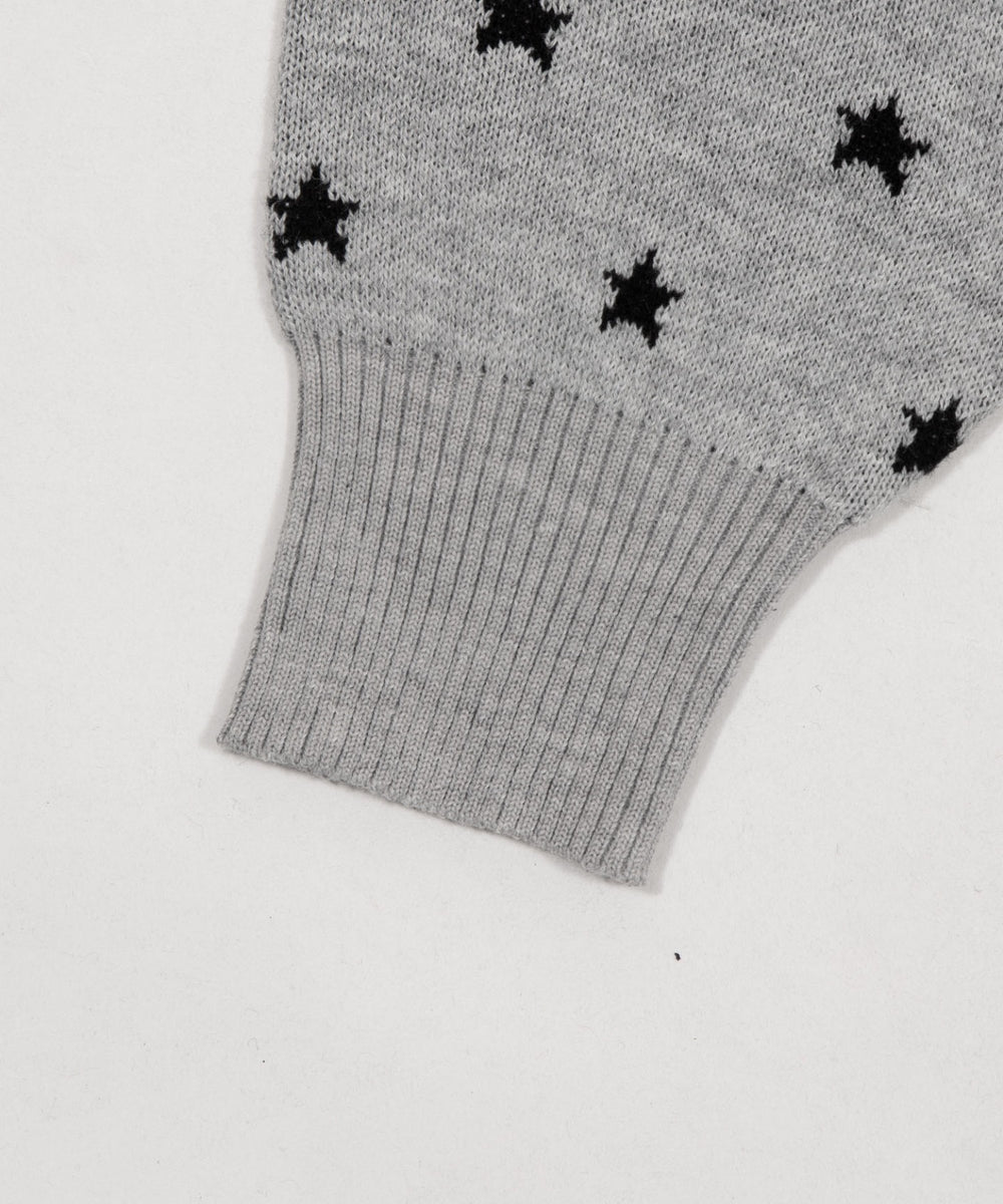 総柄ジャガードニットZIPパーカー