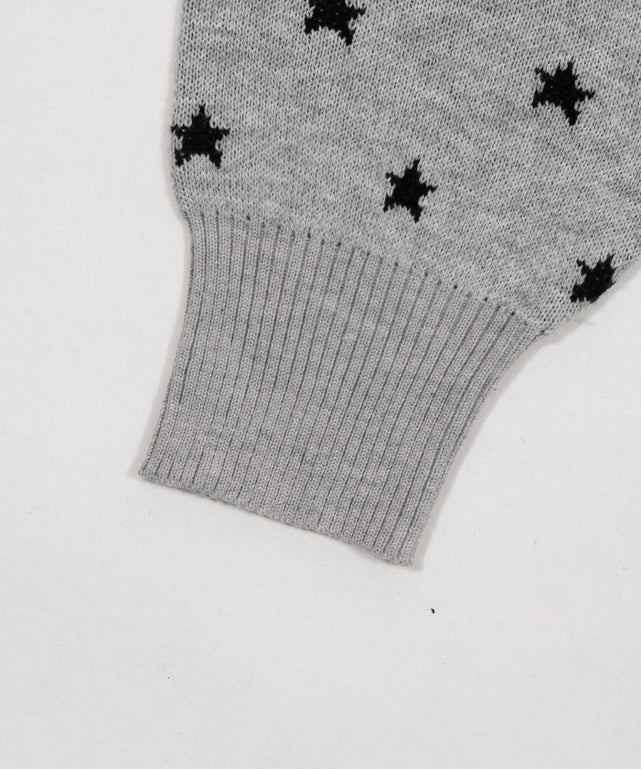 総柄ジャガードニットZIPパーカー