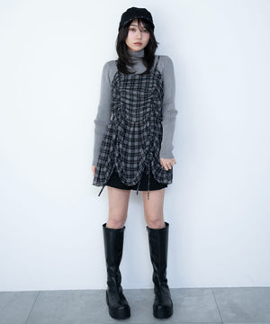 ブラックチェック１　モデル：159cm F着用
