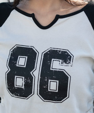 サイドドロストキーネックロンT