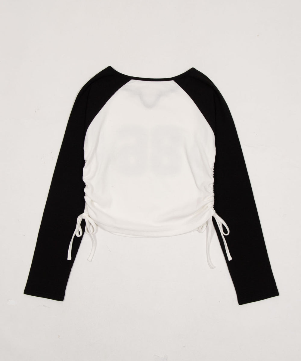 サイドドロストキーネックロンT