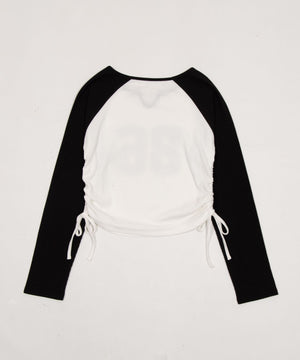 サイドドロストキーネックロンT