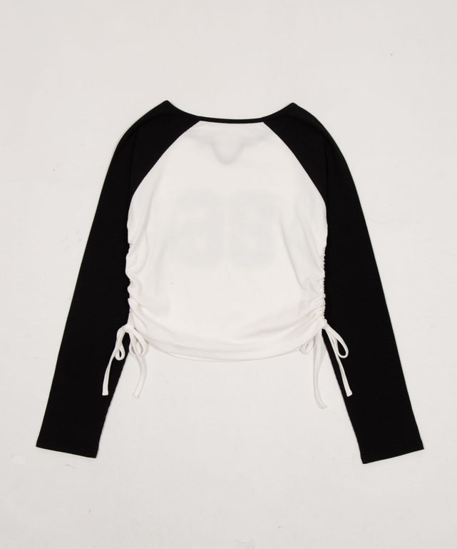 サイドドロストキーネックロンT