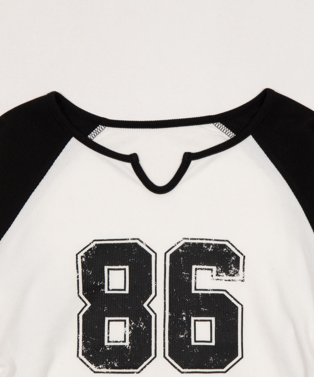 サイドドロストキーネックロンT