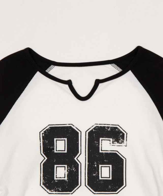 サイドドロストキーネックロンT