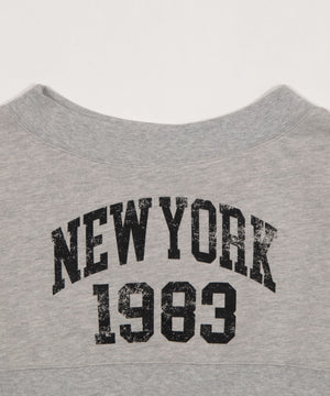 グラフィックオフショルショートスウェット