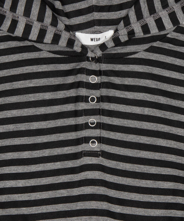 ヘンリーネックフードロンT