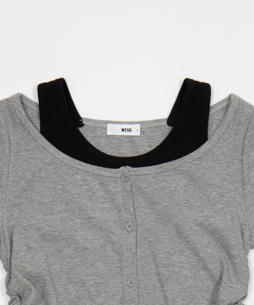 カーデドッキングレイヤードロンT