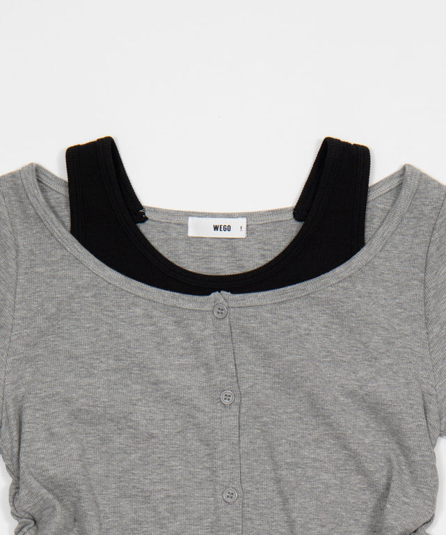 カーデドッキングレイヤードロンT