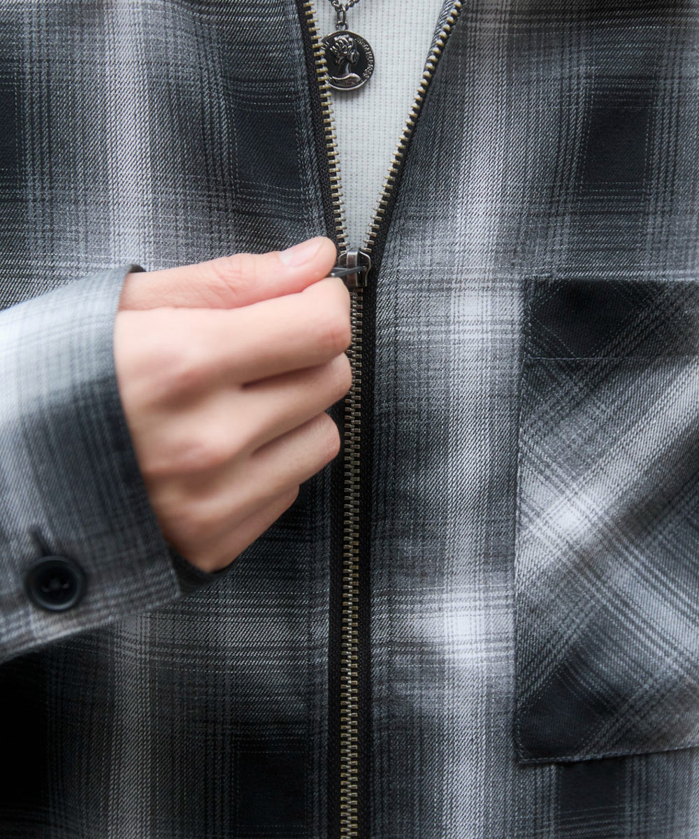 オンブレチェックシャツジャケット