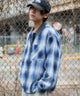 ブルーチェック1　モデル：175cm L着用