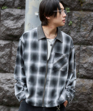 ブラックチェック1　モデル：175cm L着用