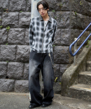 ブラックチェック1　モデル：175cm L着用