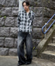 ブラックチェック1　モデル：175cm L着用