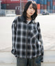 ブラックチェック１　モデル：159cm L着用