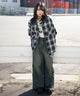 ブラックチェック１　モデル：159cm L着用