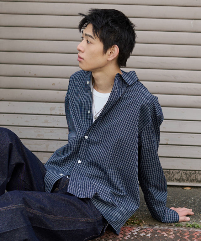 ブルーチェック1 モデル：181cm L着用