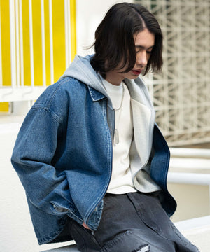 デニム中濃加工 モデル：182cm L着用