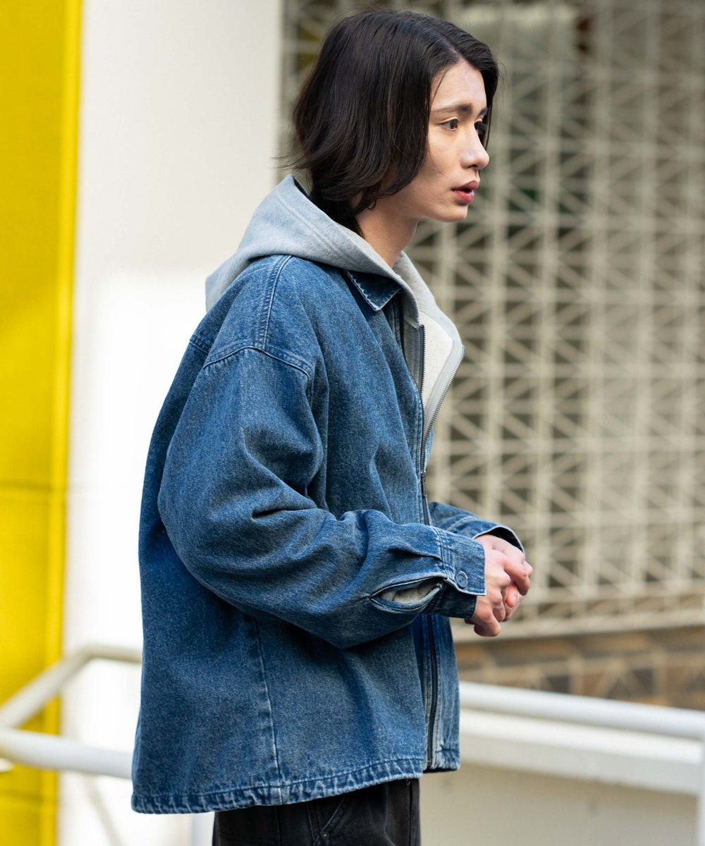 デニム中濃加工 モデル：182cm L着用