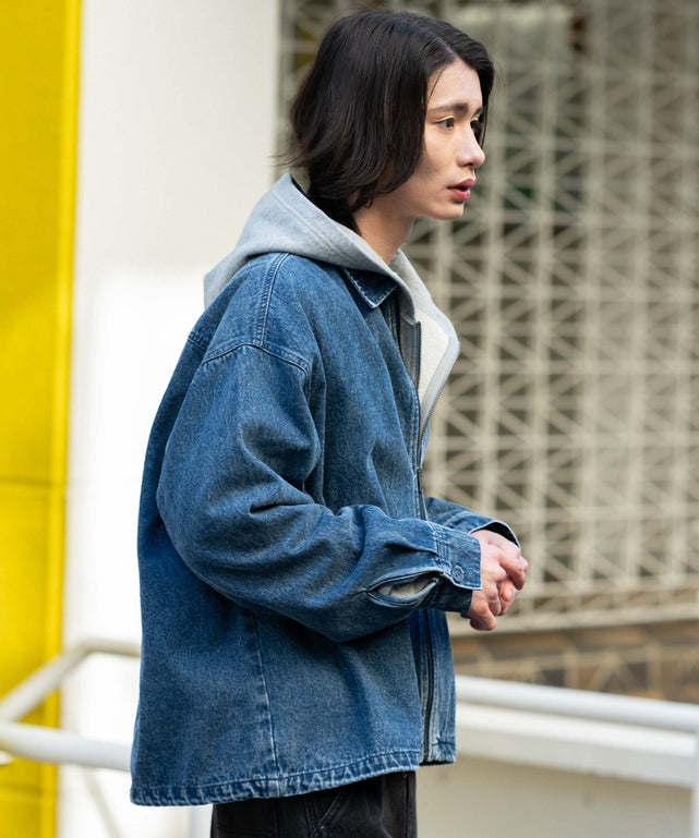 デニム中濃加工 モデル：182cm L着用