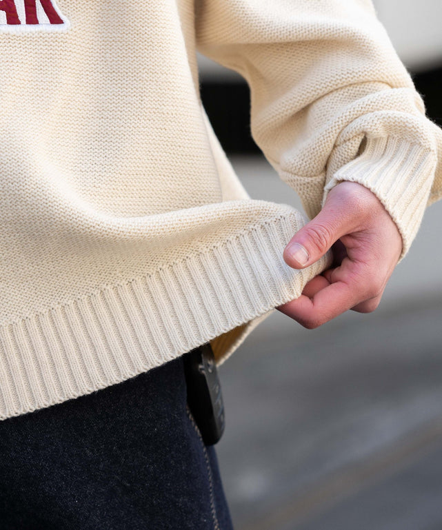 サテンワッペンニットプルオーバー