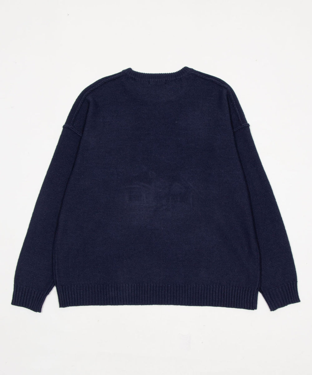 サテンワッペンニットプルオーバー