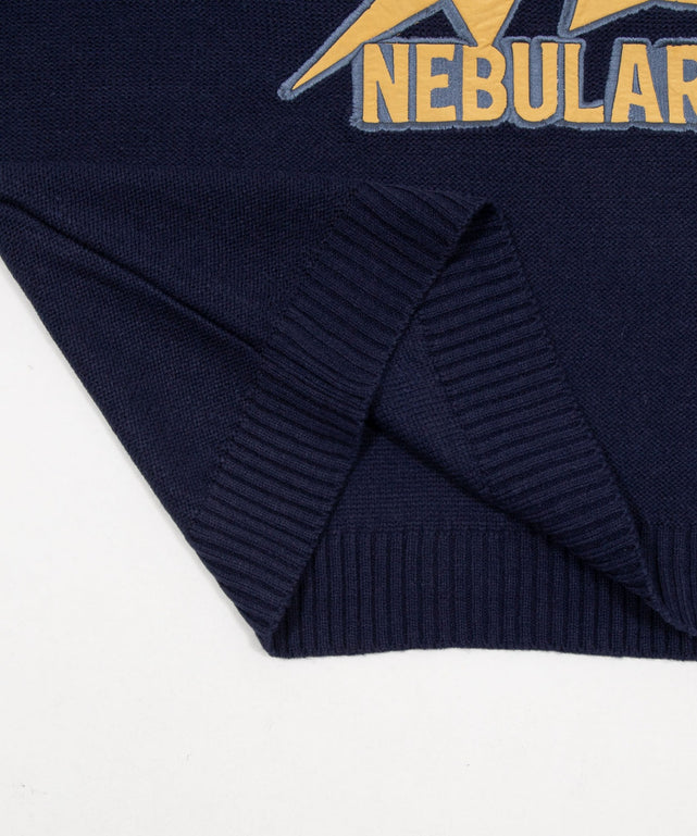 サテンワッペンニットプルオーバー