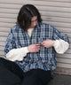 ブルーチェック1 モデル：182cm L着用