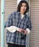 ブルーチェック1 モデル：182cm L着用