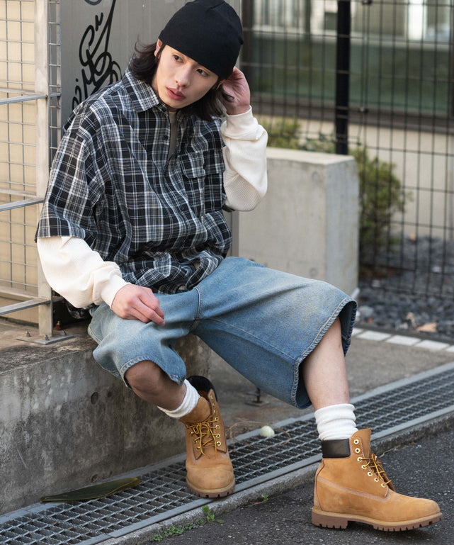 ブラックチェック1 モデル：182cm L着用