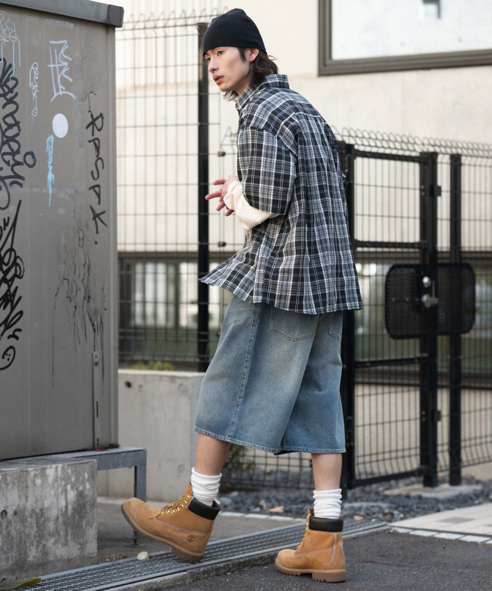 ブラックチェック1 モデル：182cm L着用