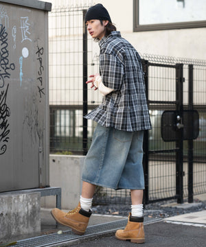 ブラックチェック1 モデル：182cm L着用