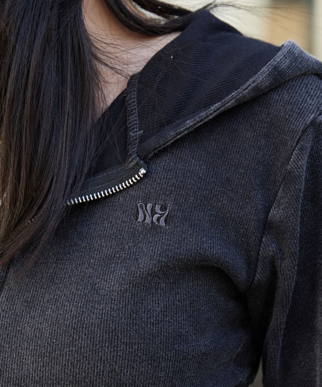 リブジップパーカー