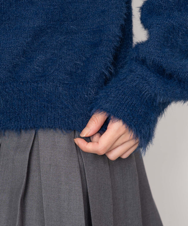 シャギーニットプルオーバー