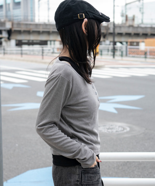 杢グレー モデル：159cm F着用