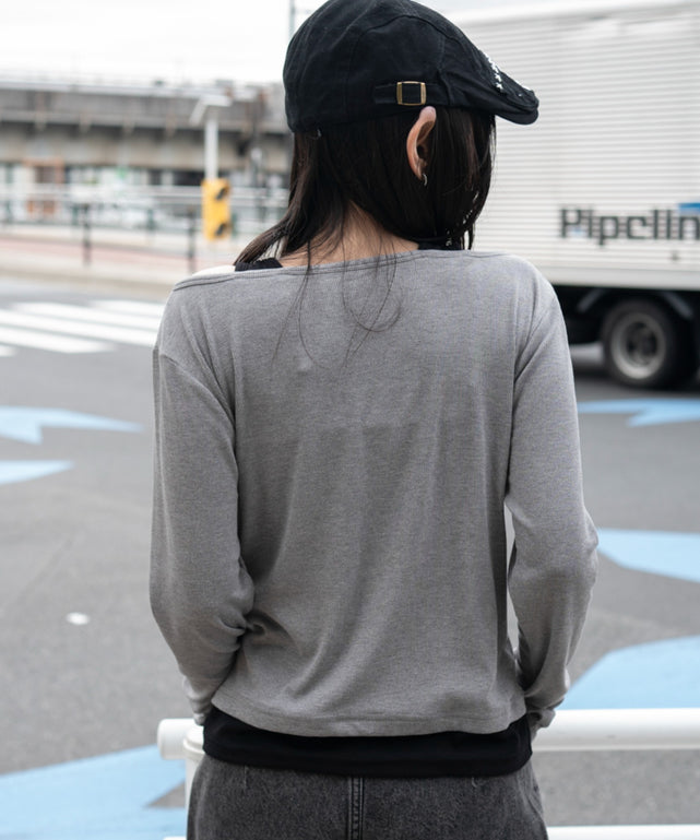 杢グレー モデル：159cm F着用