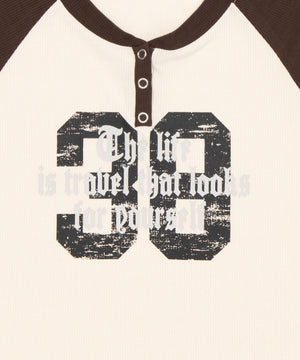 ラグランヘンリーネックロンT