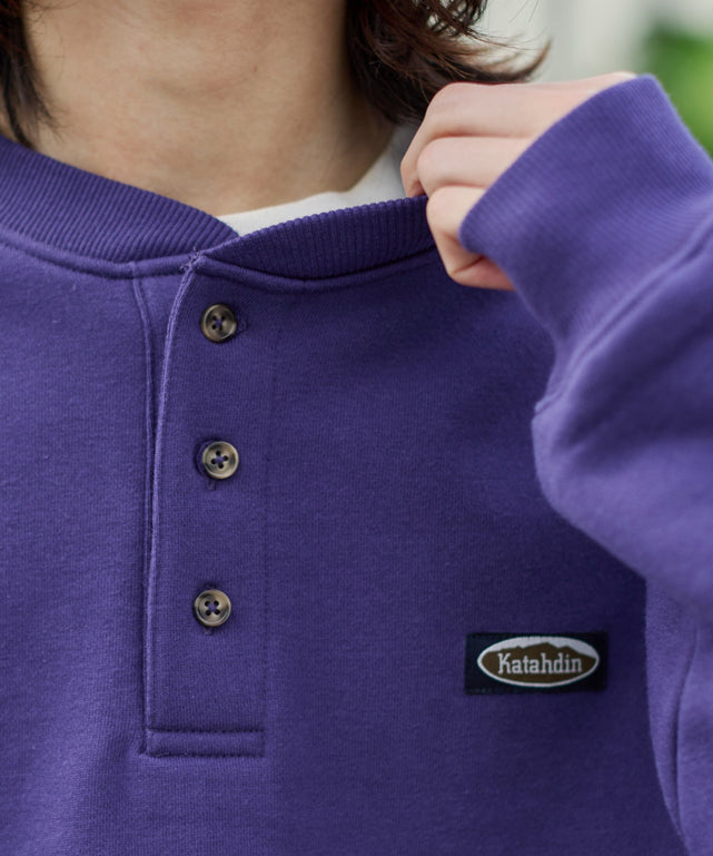 裏起毛ショートドロストヘンリーネックプルオーバー