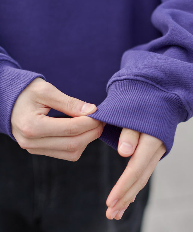 裏起毛ショートドロストヘンリーネックプルオーバー