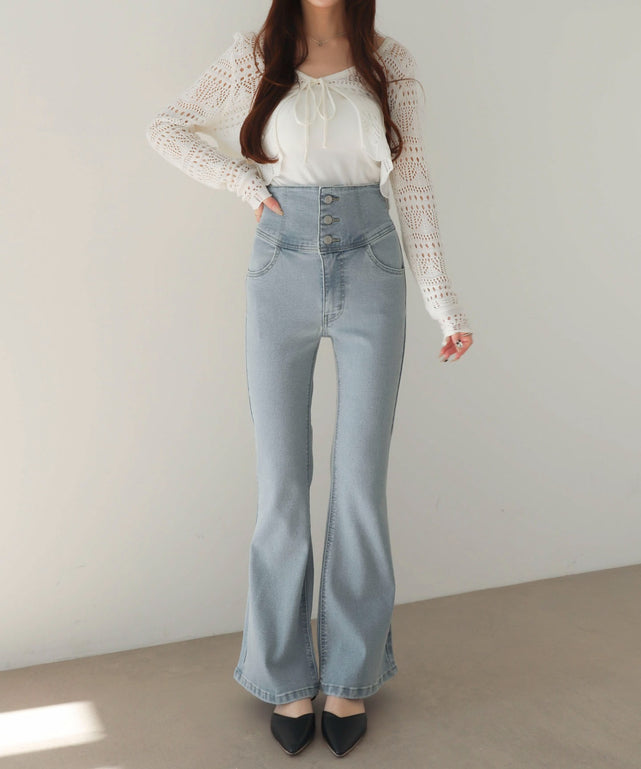 デニム淡加工　モデル：160cm M着用