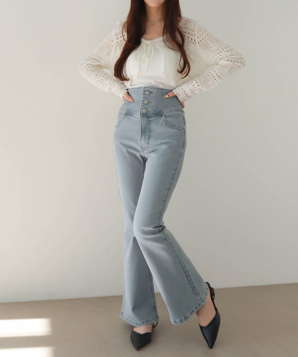 デニム淡加工　モデル：160cm M着用