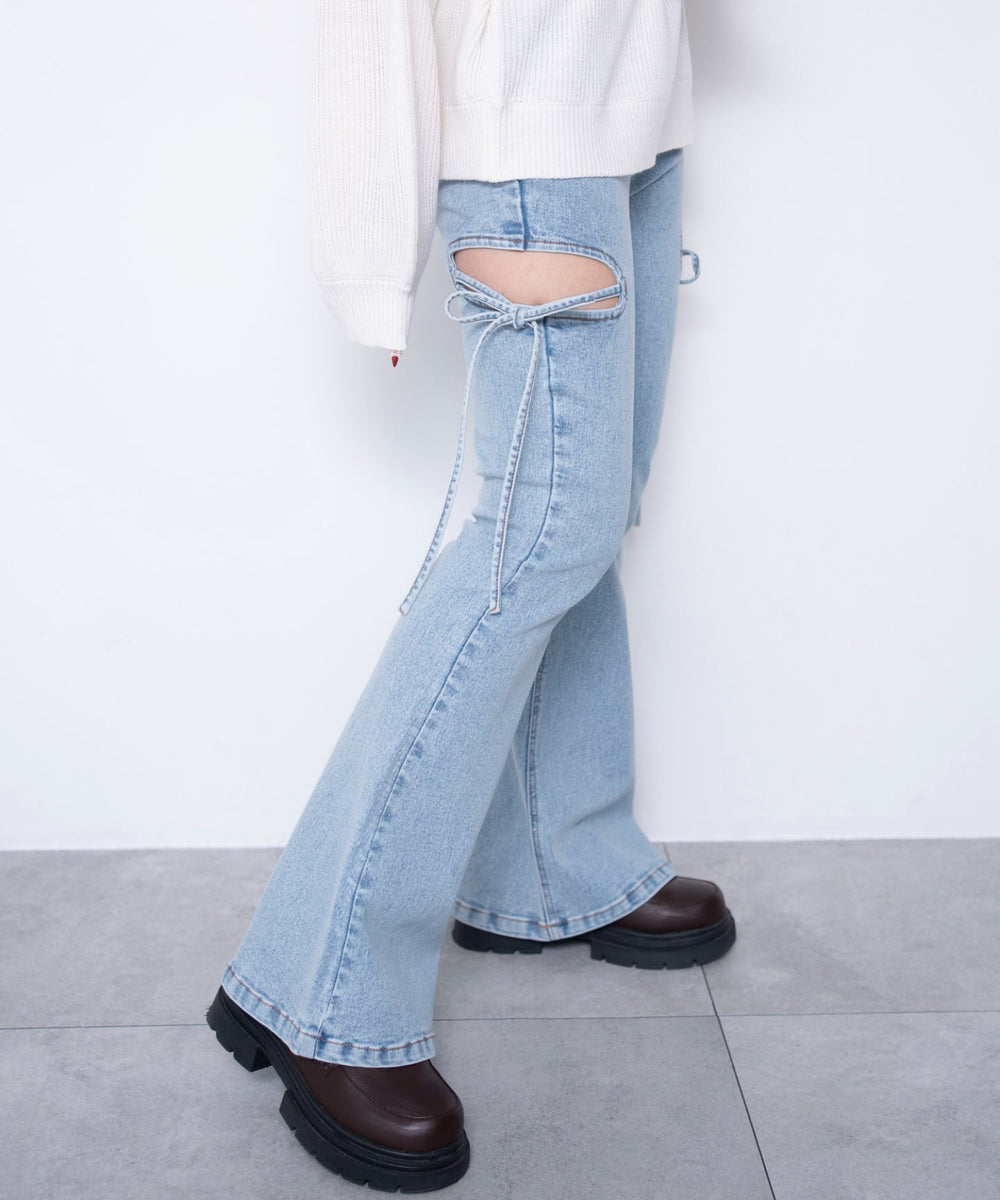 デニム淡加工　モデル：155cm M着用