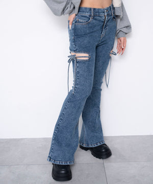 デニム中濃加工　モデル：155cm M着用