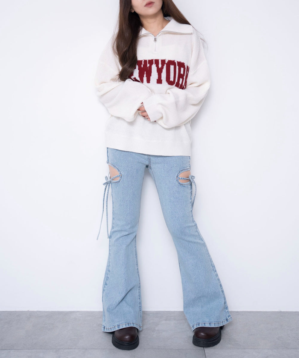 デニム淡加工　モデル：155cm M着用