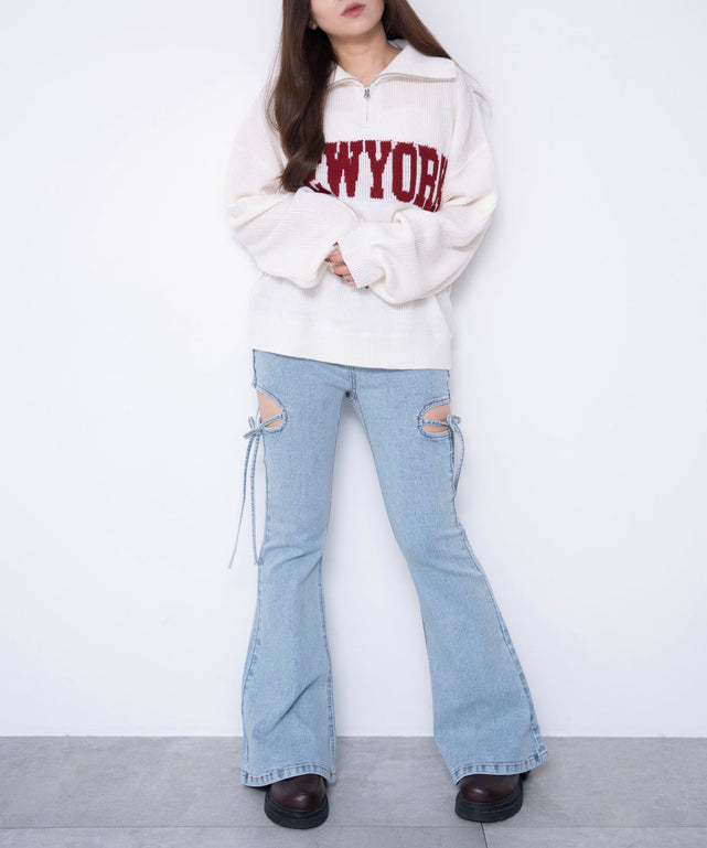 デニム淡加工　モデル：155cm M着用