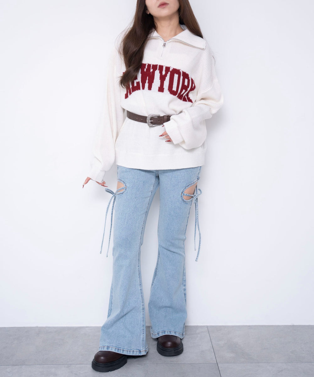 デニム淡加工　モデル：155cm M着用