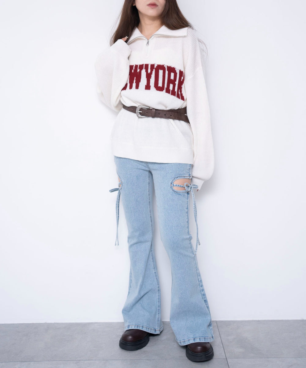 デニム淡加工　モデル：155cm M着用